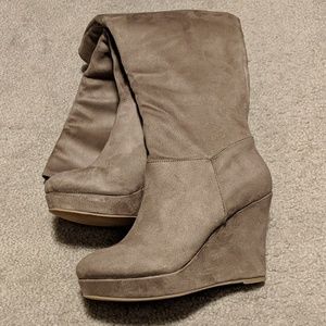 BRAND NEW - Beige Suede Boots - Knee High